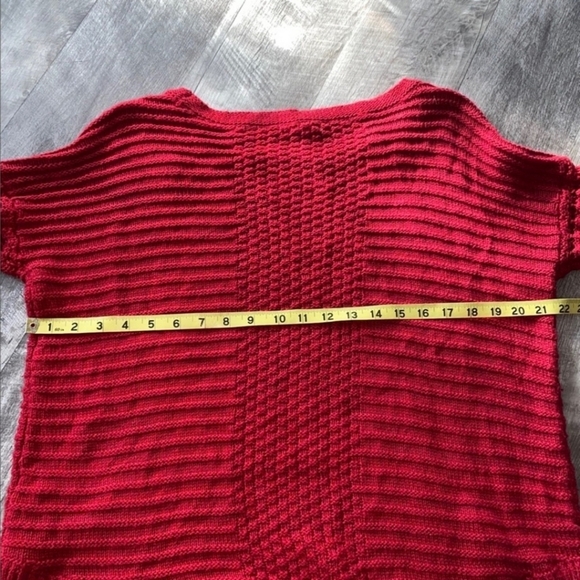 Maurices Red Knit Cable Sweater Top Women's XL Crew Neck Holiday Winter Classic - Picture 8 of 8
